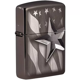 Zippo Patriotic Star - High Polish Black Ice