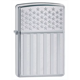 Zippo American Flag - High Polish Chrome