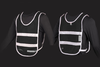 Reflective Standard Safety Vest (Color: Black/White, size: XL)