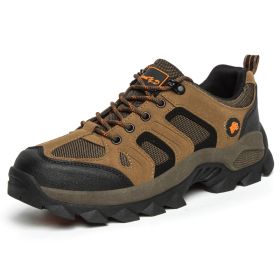 Professional High-quality All-season General Hiking Shoes Non-slip Wear-resistant Men Sneakers Breathable Casual Women Sneakers (Color: Orange, size: 46)