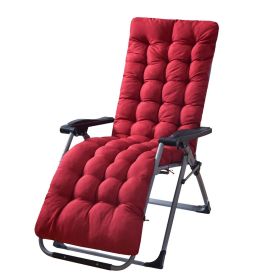 67x22in Chaise Lounger Cushion Recliner Rocking Chair Sofa Mat Deck Chair Cushion (Color: Thicken Red)