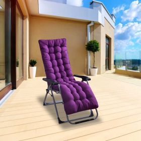 67x22in Chaise Lounger Cushion Recliner Rocking Chair Sofa Mat Deck Chair Cushion (Color: Purple)