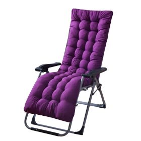 67x22in Chaise Lounger Cushion Recliner Rocking Chair Sofa Mat Deck Chair Cushion (Color: Thicken Purple)