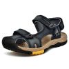 New Fashion Breathable Men Sandals Genuine Leather Summer Beach Shoes Men Slippers Causal Shoes Hiking Sandals Plus Size 38-46