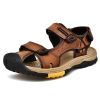 New Fashion Breathable Men Sandals Genuine Leather Summer Beach Shoes Men Slippers Causal Shoes Hiking Sandals Plus Size 38-46